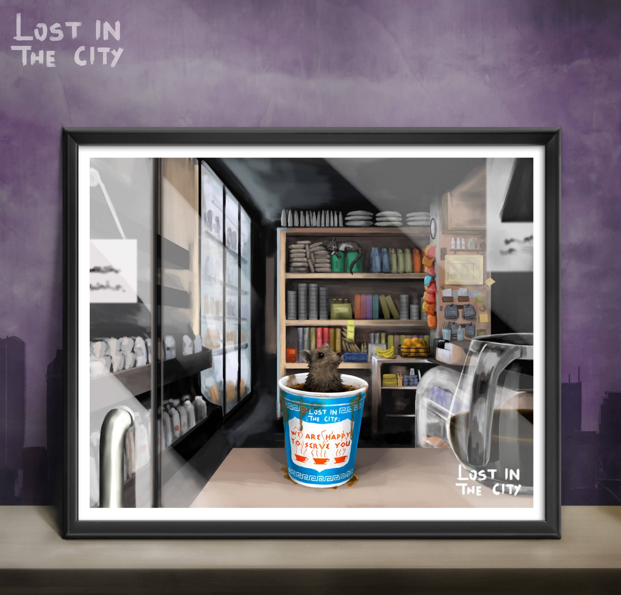 Santi of all Trades - Wholesale Art Print - Bodega Coffee Rat Print | Lost in the City0