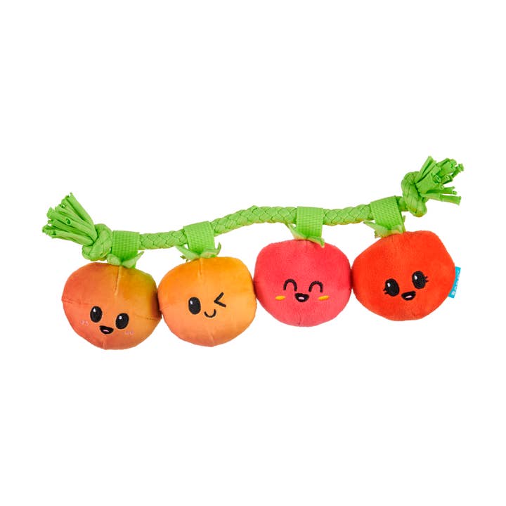 BARK Hairloom Tomatoes Plush Dog Toy S/M for wholesale by Pet Palette Distribution
