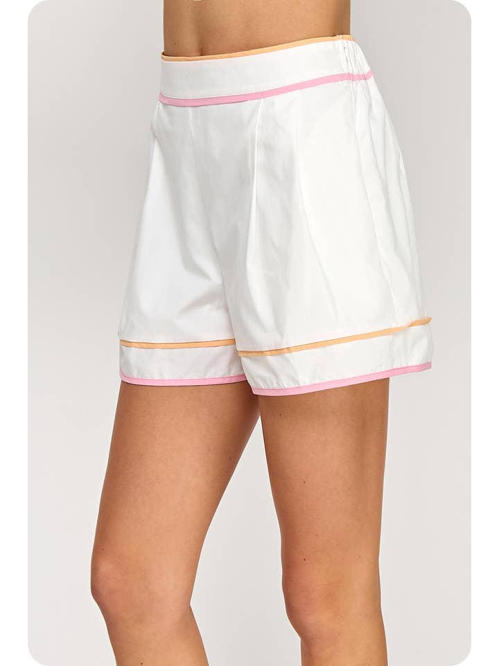 Strut & Bolt - Wholesale Shorts - Women's - Color Block Piping Poplin Shorts