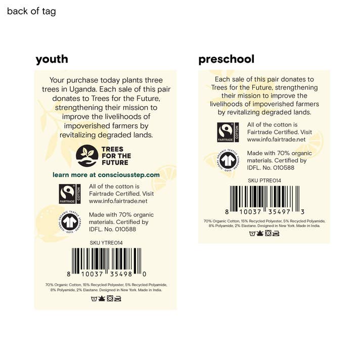 Conscious Step - Wholesale Socks - Kids - Kids Socks that Plant Trees (Beige Lemons)4