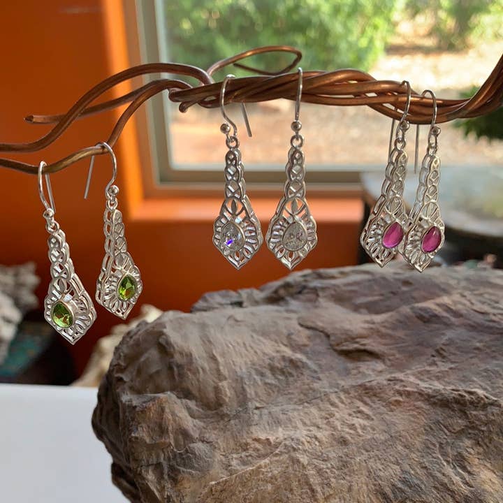 Keystone Crystals - Wholesale Dangle Earrings - Gemstone Sterling Silver Earrings14