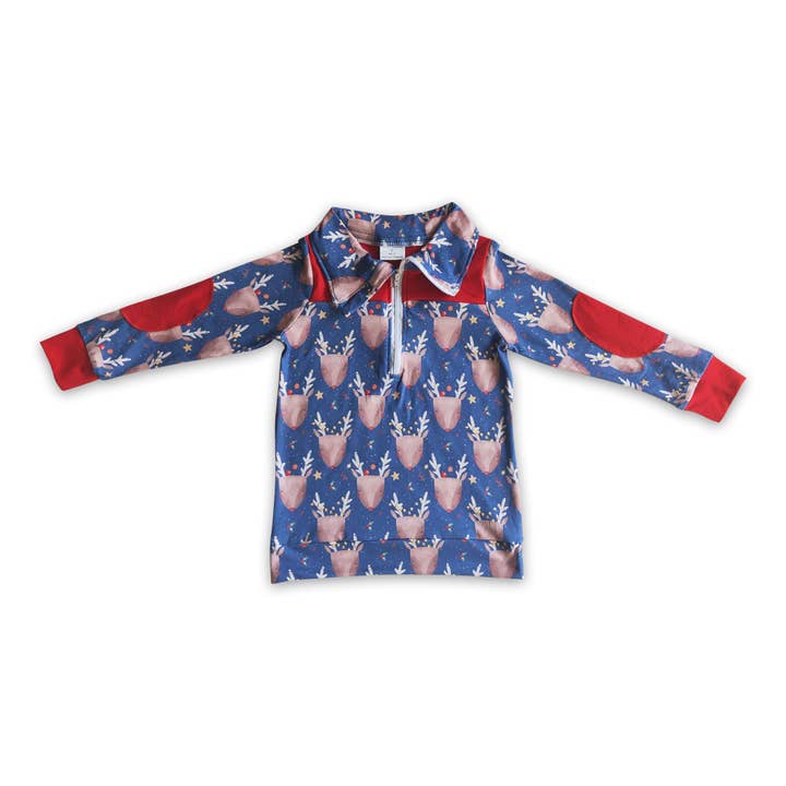 Pull de Noël zippé pour enfants Reindeer pour la vente par Yawoo Garments