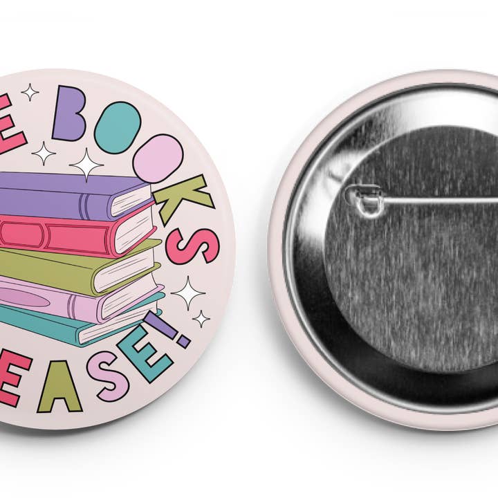 SoarBlue – Alfinete/botão de lapela por atacado – Mais livros, por favor! Botão1