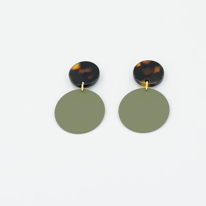 Copper Bee - Wholesale Dangle Earrings - Colour Pop Disc and Tortoiseshell Earrings4
