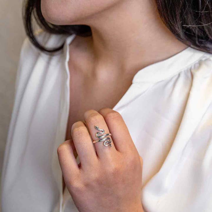 Nina Designs - Wholesale Cocktail/Statement Ring - Sterling Silver or Bronze Adjustable Snake Ring3