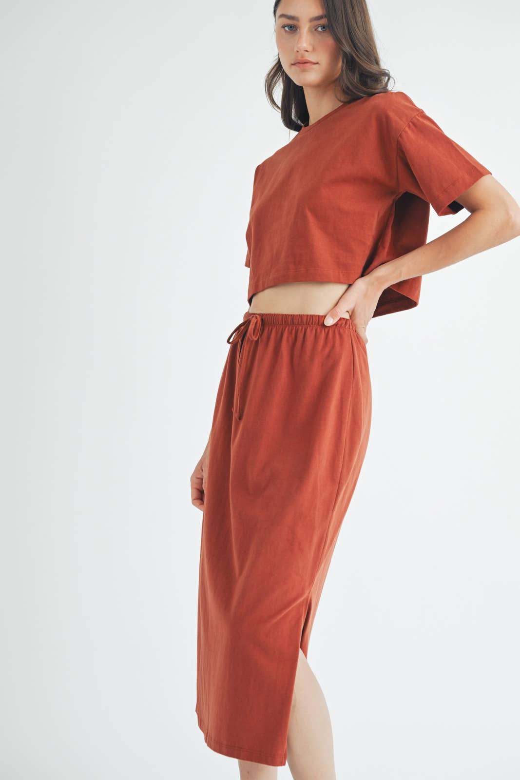 RUST COTTON TWO PIECE SET / WL24-8833 for wholesale on Faire1