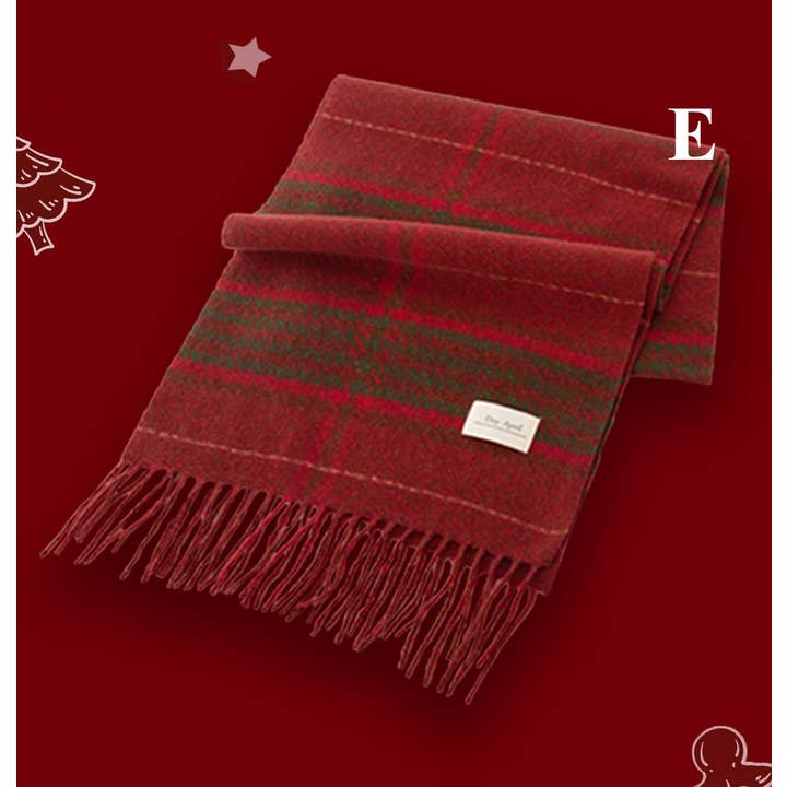 Sweetkama - Wholesale Scarf – Women's - Ladies Merry Christmas Plaid Daily Scarf SKAS41984