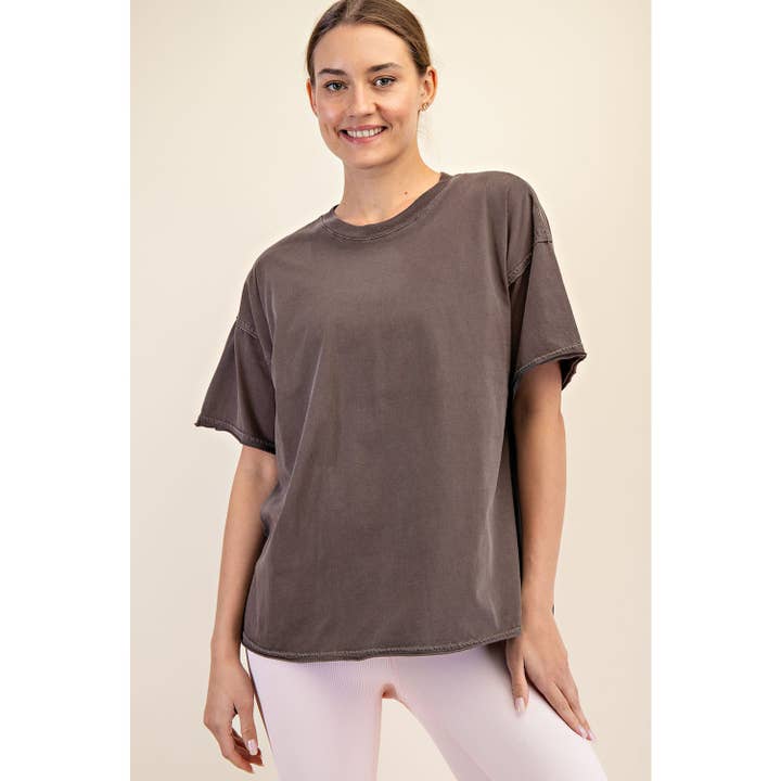 Rae Mode - Wholesale Athletic Top - Women's - WASHED COTTON BOXY TEE