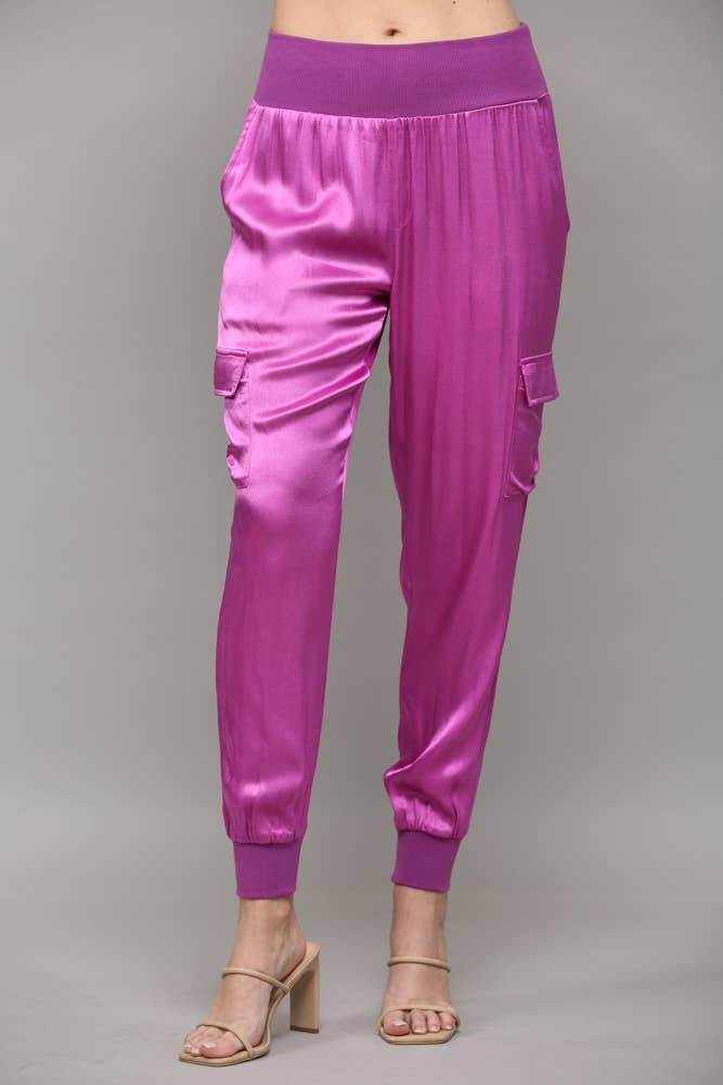 FATE - Wholesale Pants - Women's - SATIN CARGO JOGGER PANTS FP31769