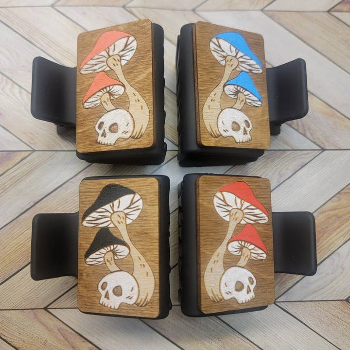 Mushroom Skull Claw Clip for wholesale by Mars & Me