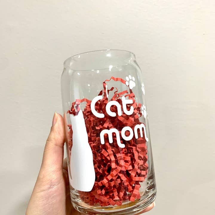 Cat Mom bierblikje glas voor wholesale door Luxie Ink