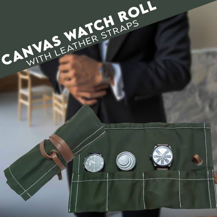 greenman premier essentials – wholesale Watch band/strap – Men's – Travel Watch Case Canvas Watch Roll Case Watch Holder