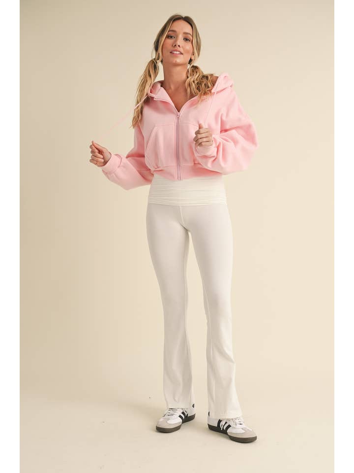 KIMBERLY C - Wholesale Hoodie - Women's - Cozy Fleece Oversized Crop Full Zip Hoodie