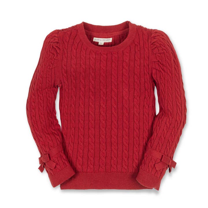 Pull en maille à manches bouffantes avec nœud - Bébé pour la vente par Hope and Henry