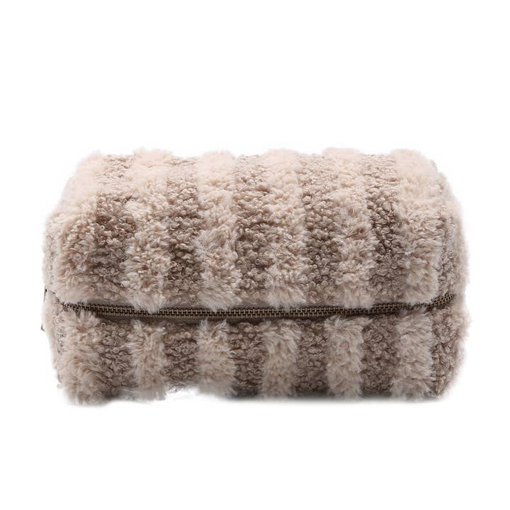 Fashion City - Wholesale Pouch - Women's - Stripe Pattern Sherpa Travel Pouch14
