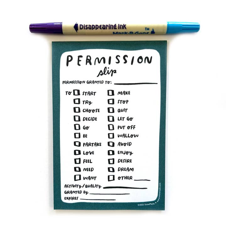 Permission Slips Notepad for wholesale by SnowMade