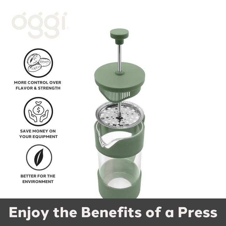 Oggi - Wholesale French Press - French Press 3 Cup Coffee Maker (350 ml, 12 oz) Green5