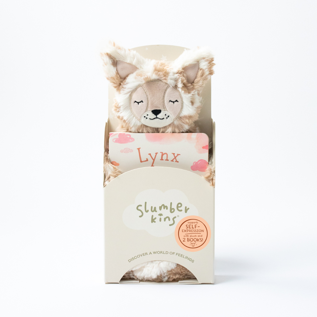 Slumberkins Inc. - Wholesale Stuffed/Plush Toy - Kids & Baby - Lynx's Self Expression Plush Snuggler Set - with 2 books!1