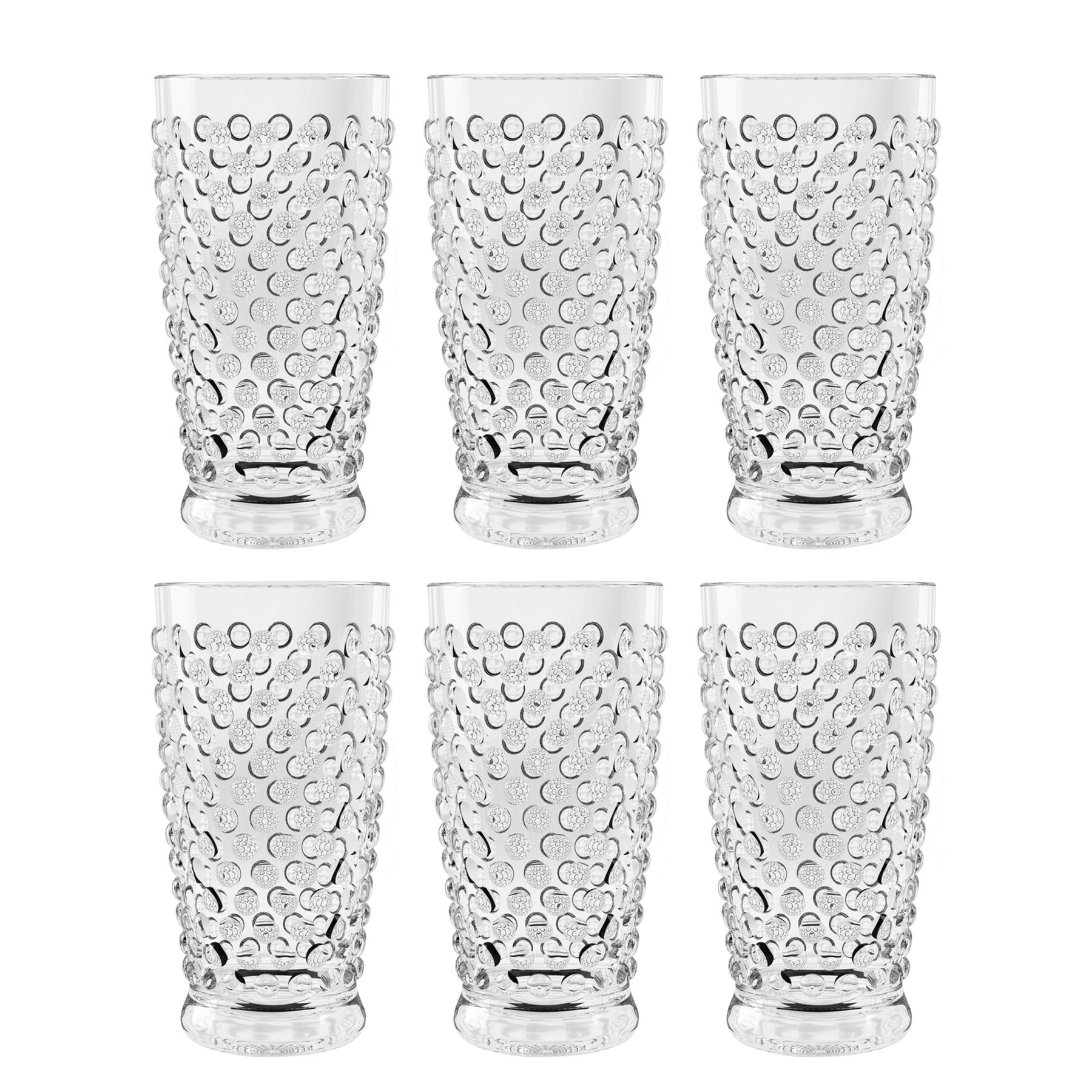 Abode Homewares by TarHong - Wholesale Drinking Glass/Cup - Hobnail Clear Drinkware Collection2