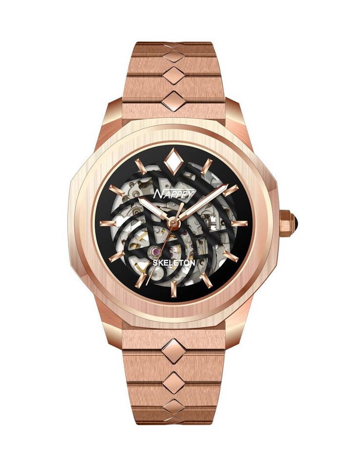 Pannolino firmato Skeleton in oro rosa e nero 115 x 94 x 737 per la vendita all'ingrosso da parte di Nappey