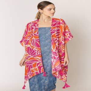 Wren Plus Size Leopard Print Chiffon Kimono