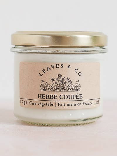 Vela aromática aroma hierba recién cortada en tarro de temporada para venta al por mayor de Leaves & Co