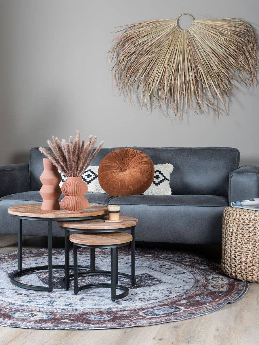 Home67 - Venta al por mayor Mesas de centro - Juego de 3 mesas de centro industriales Jan1