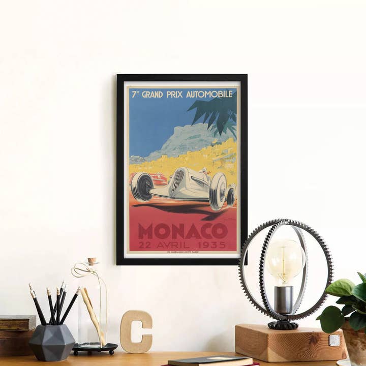 The Curious Desk - Wholesale Poster - Monaco Grand Prix Automobile Race Poster 1935 Travel Poster2