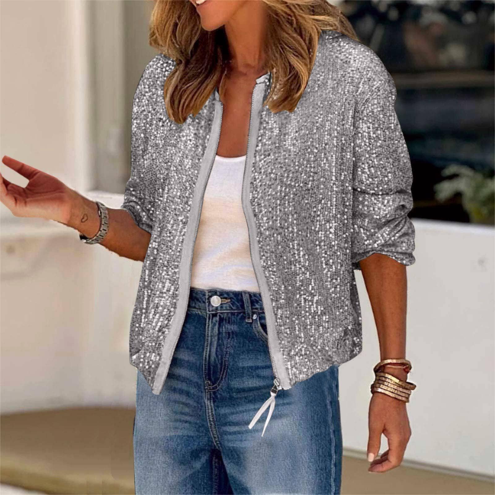 Rosa Clothing - Wholesale Jacket - Women's - Sequin Party Jacket Glitter Outwear1