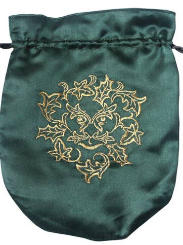 Green Satin Green Man Tarot Bag STB05 for wholesale by Starlinks Gifts