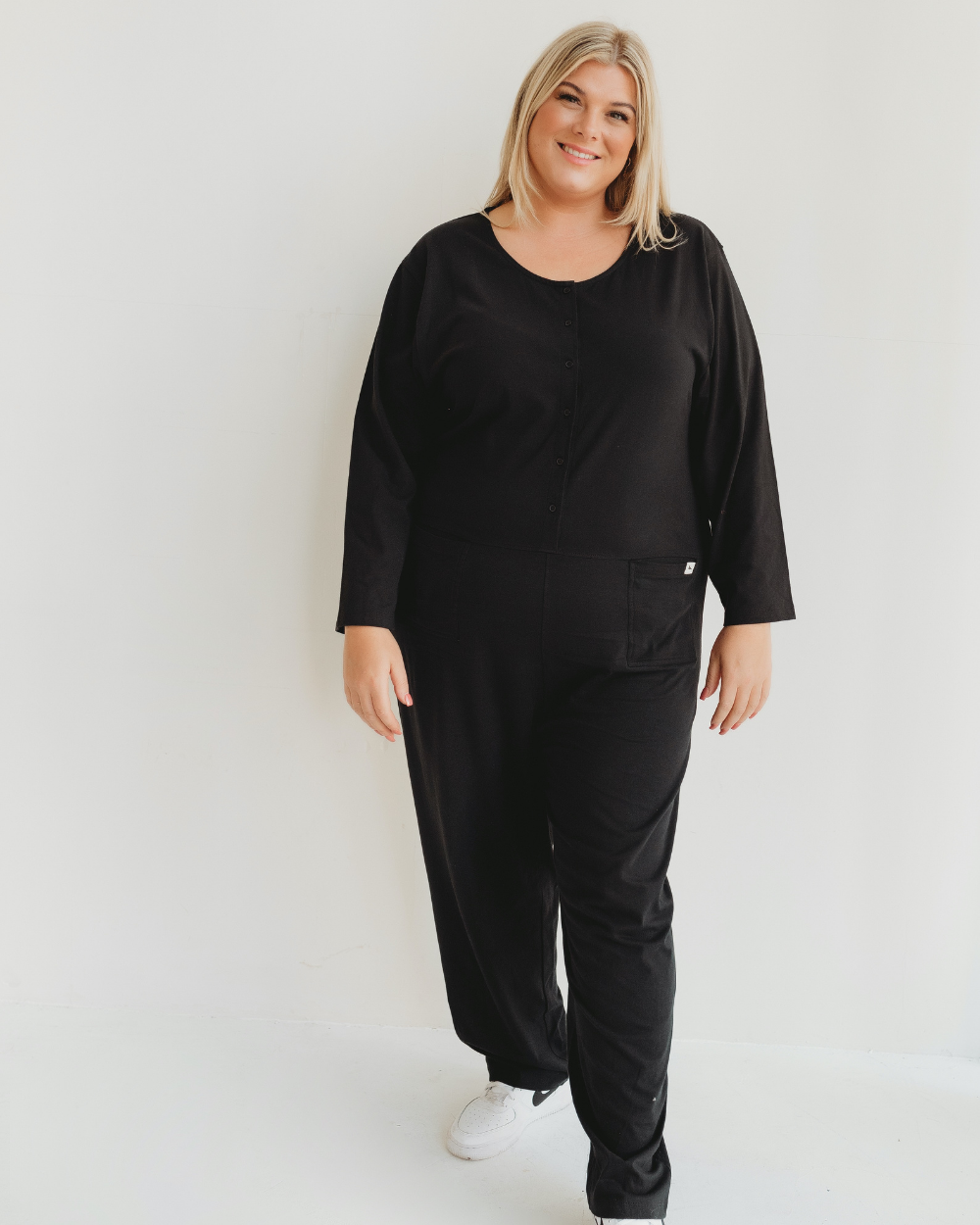 Mila Black Long Sleeve Jumpsuit for wholesale on Faire5