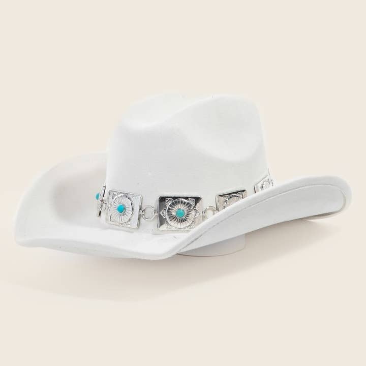 Chapeau de cowboy western à chaîne concho carrée pour la vente par Anarchy Street