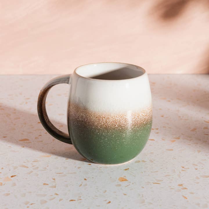 Sass & Belle Europe - Wholesale Coffee Mug - Dip Glazed Ombre Green Mug