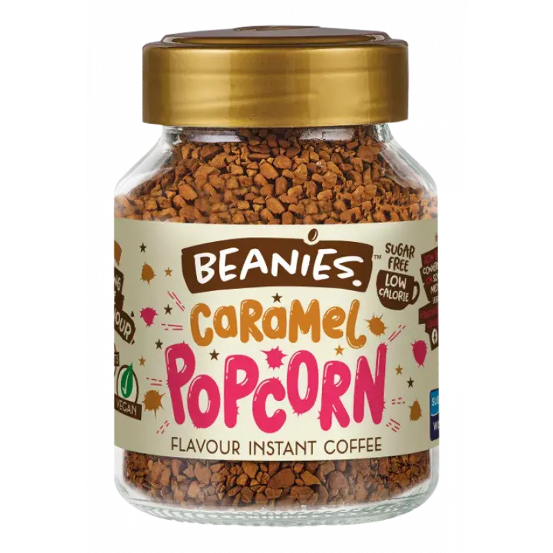 Beanies The Flavour Co. Ltd - Wholesale Instant Coffee/Espresso - Beanies 50g Caramel Popcorn Instant Flavoured Coffee1