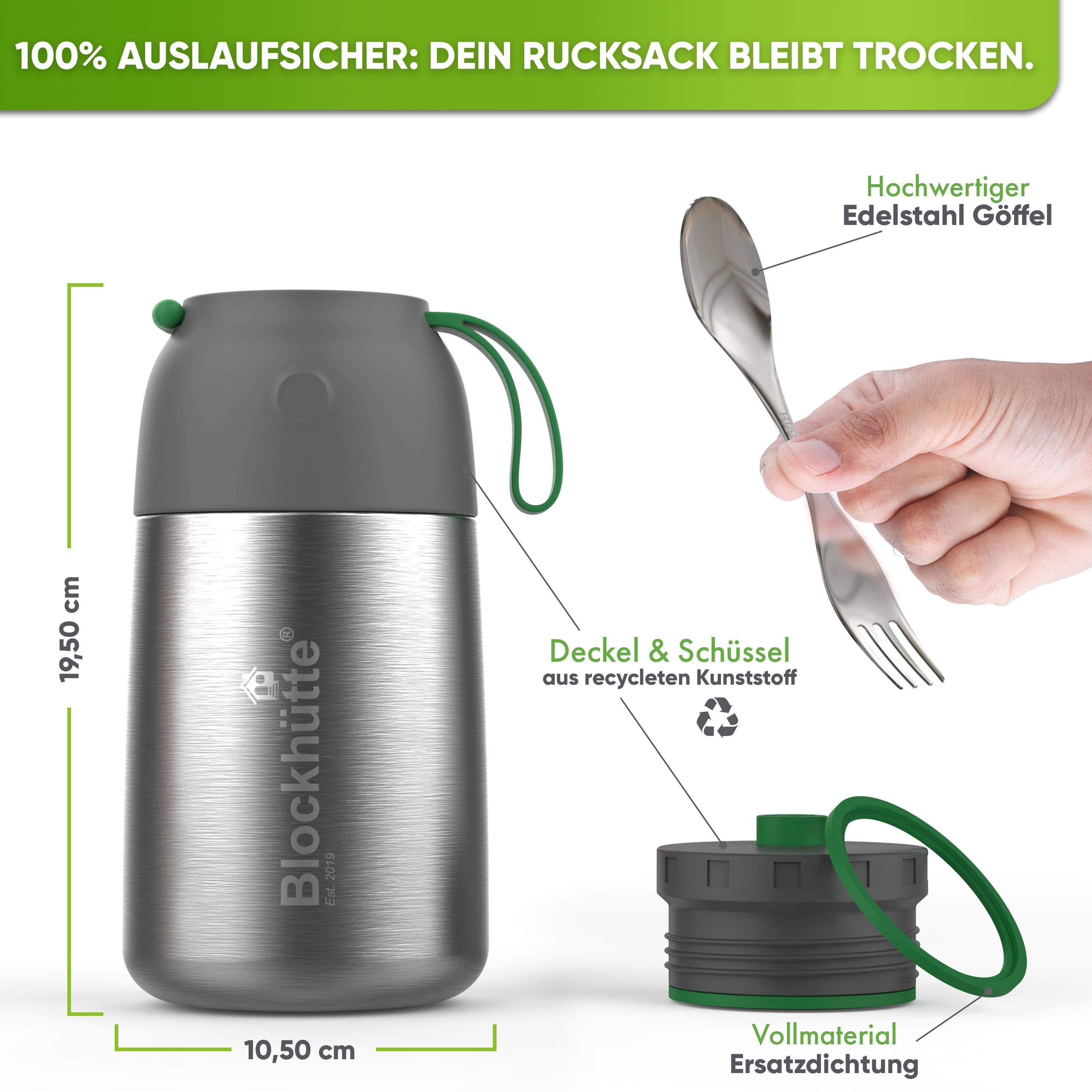 Blockhütte - Wholesale Lunch Bag/Box - Stainless Steel Thermo Lunch Box With Anti - Vacuum Plug - 730ml1