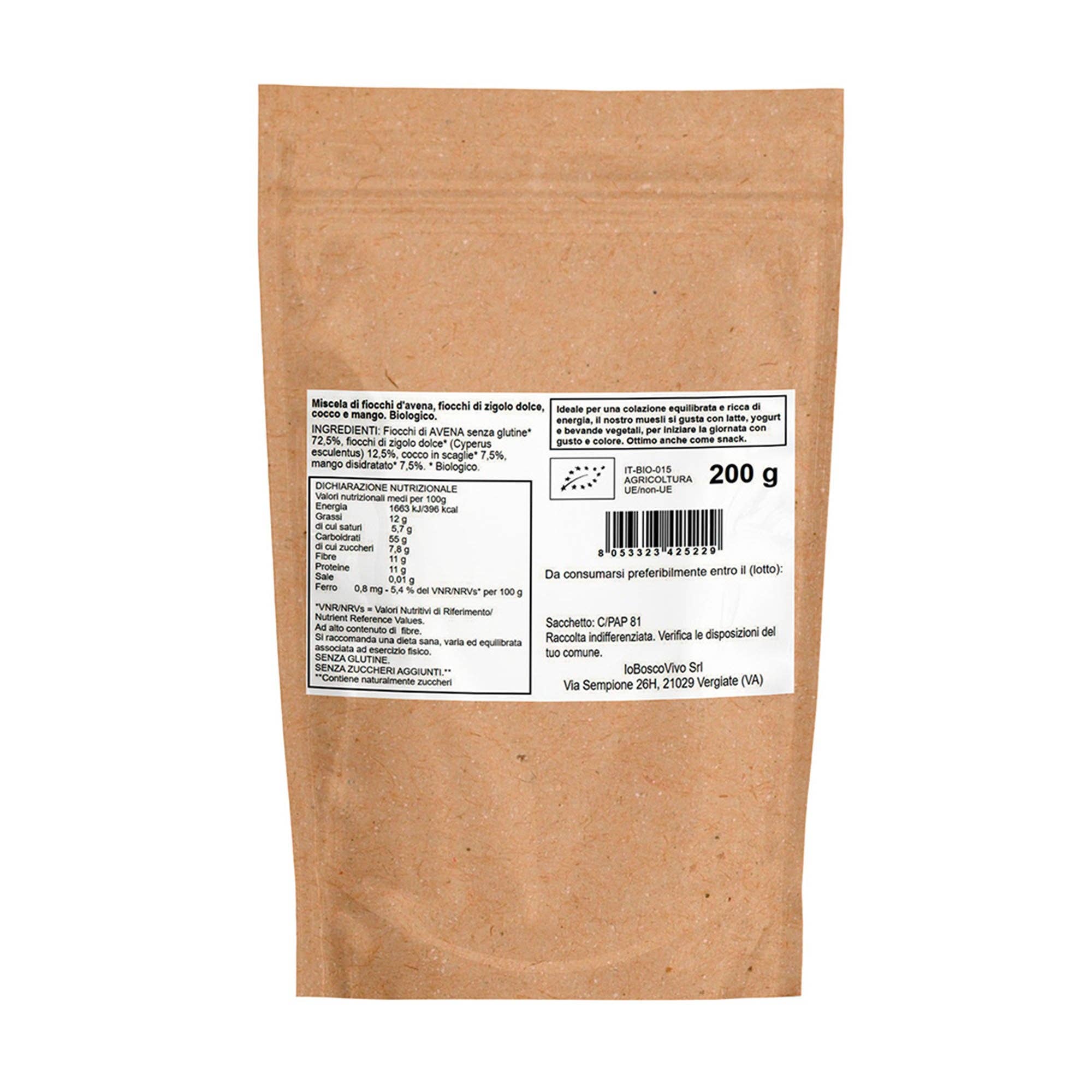 IoBoscoVivo - Vendita all'ingrosso Cereali - Muesli Croccante Bio Mango e Cocco | Senza Glutine, Zero Zuccheri Aggiunti 200g4