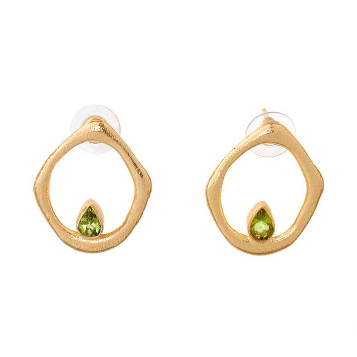 Yashal Peridot Post Earrings for wholesale by SERRV International
