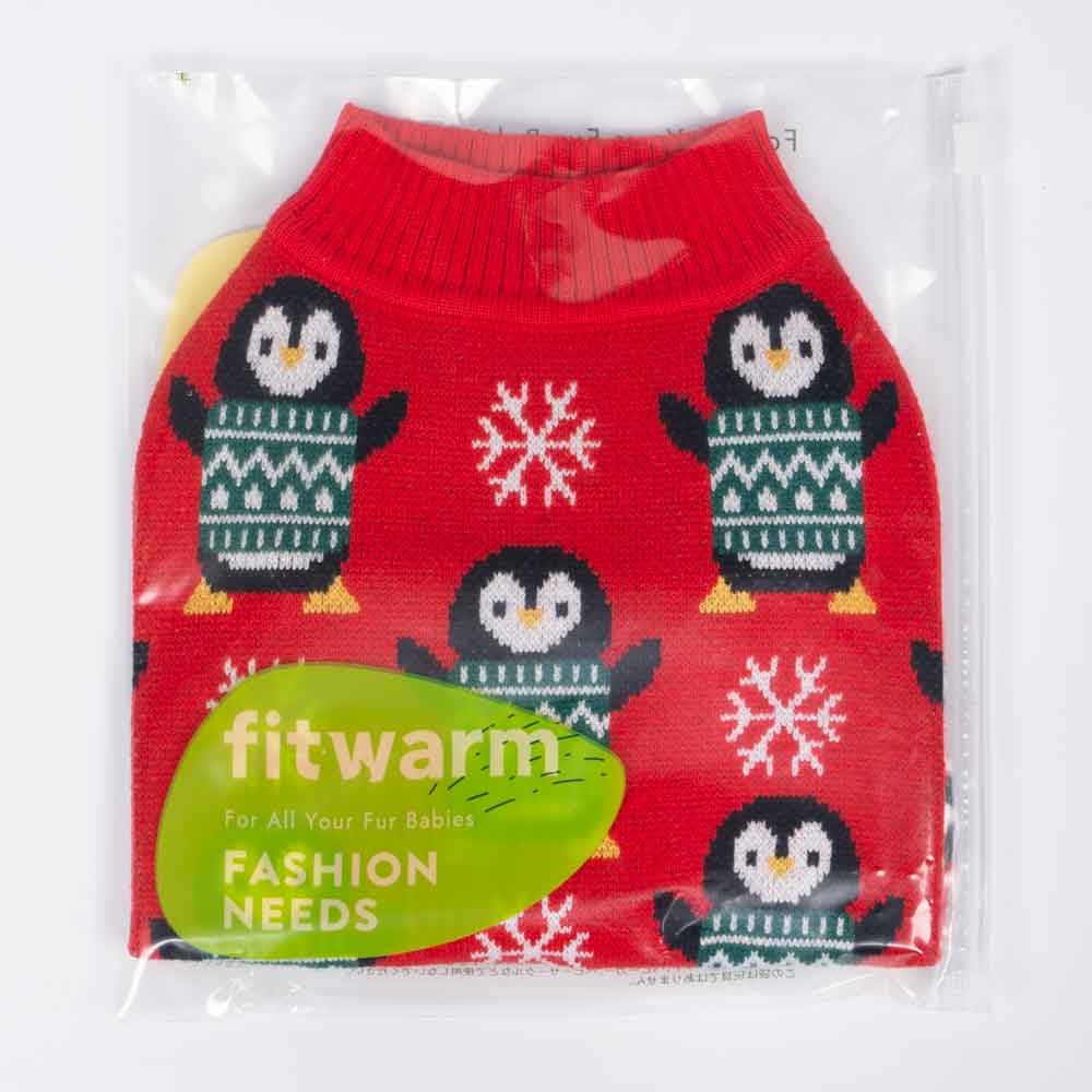 Red Penguin Snowflake Dog Sweater for wholesale on Faire6