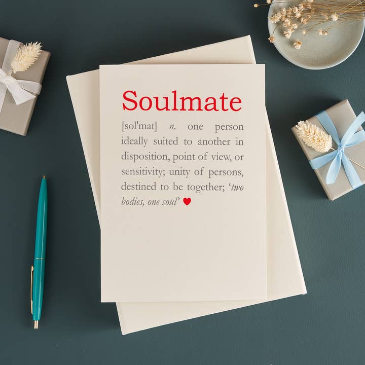 Soulmate Valentines Day Greetings Card for wholesale by Bombus