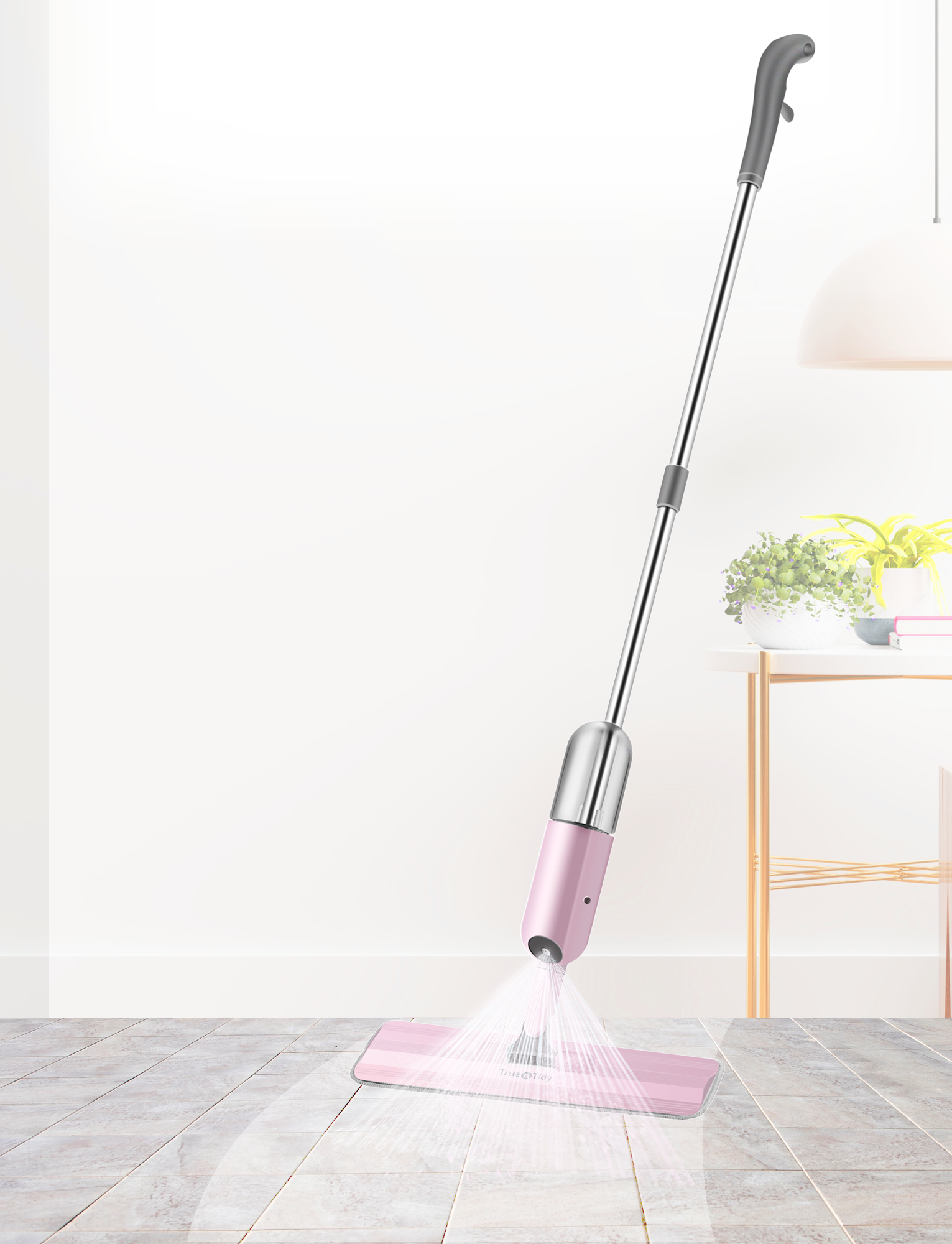 True & Tidy - Vente Serpillères - Ensemble de balai pulvérisateur avec réservoir rechargeable de luxe5