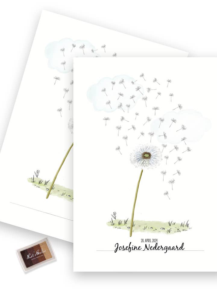 Impressão digital - Dente-de-leão com impressões digitais castanhas por atacado de Mouse and Pen Illustration ApS