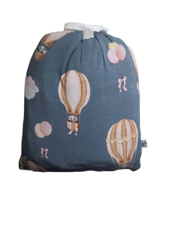 Trunks In The Clouds (Pink) Crib Sheet for wholesale by Dragonfly Dreams Bamboo