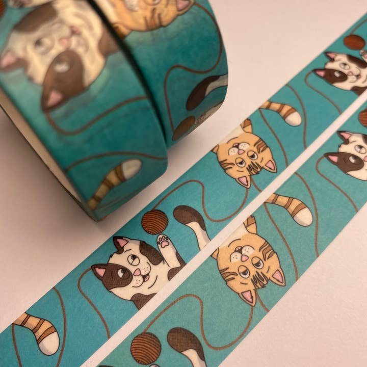 Cat & Wool Washi Tape for wholesale by BeckiLamby
