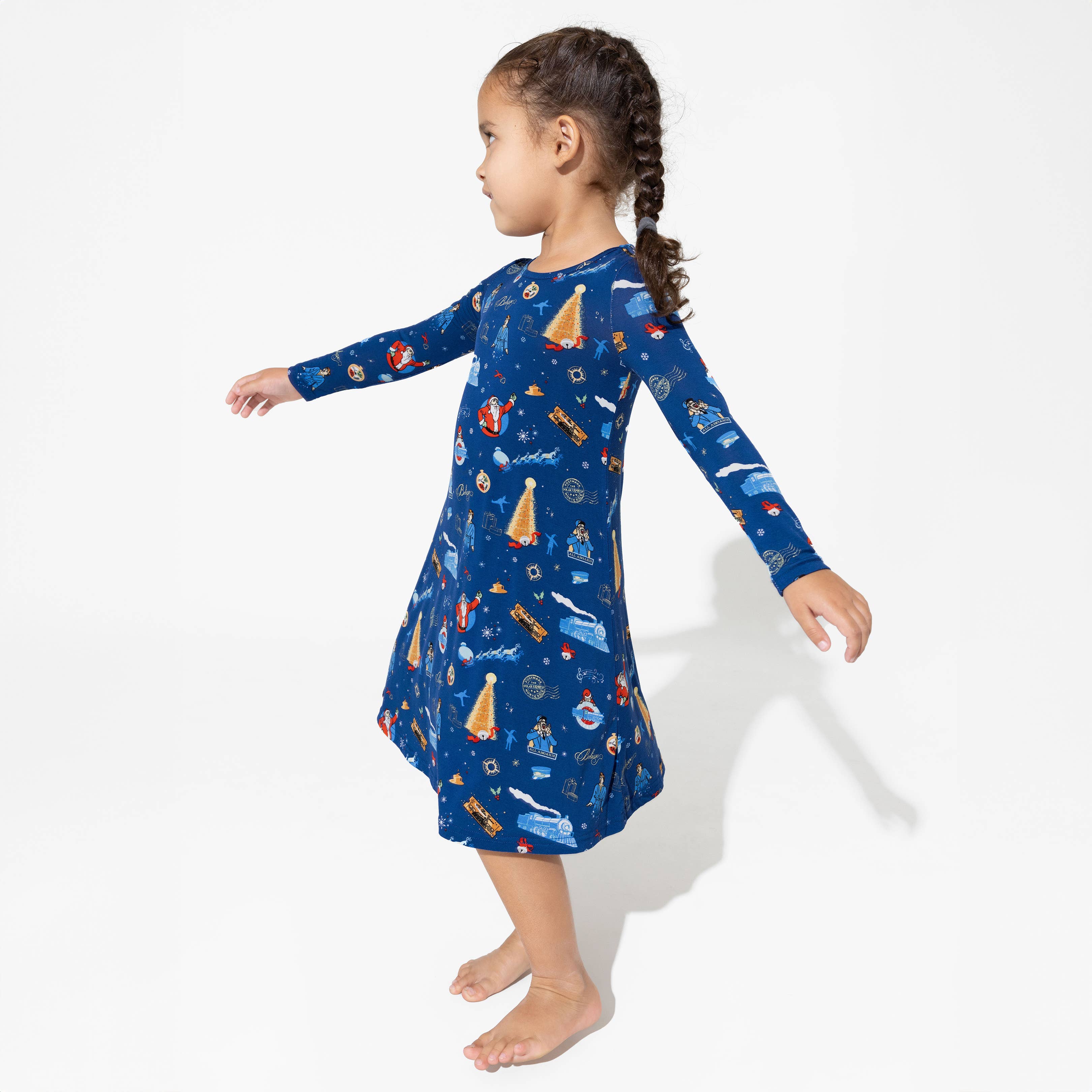 Bellabu Bear - Wholesale Dress - Kids - The Polar Express Bamboo Girls' Long Sleeve Dress2