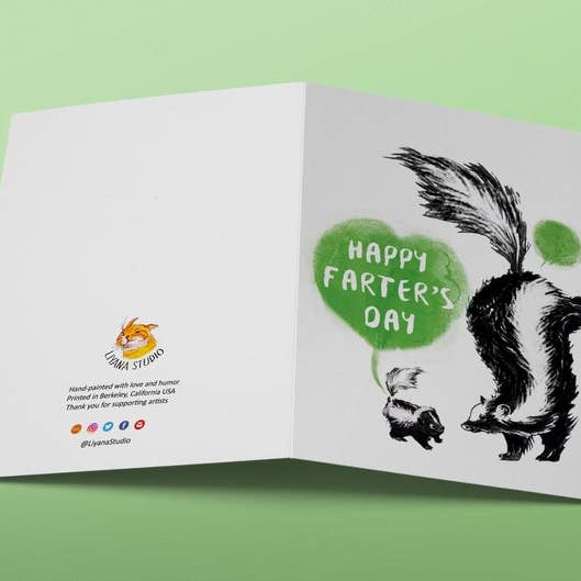 Liyana Studio - Wholesale Vaderdagkaartje - Scheet Skunk Dad - Funny Fathers Day Card