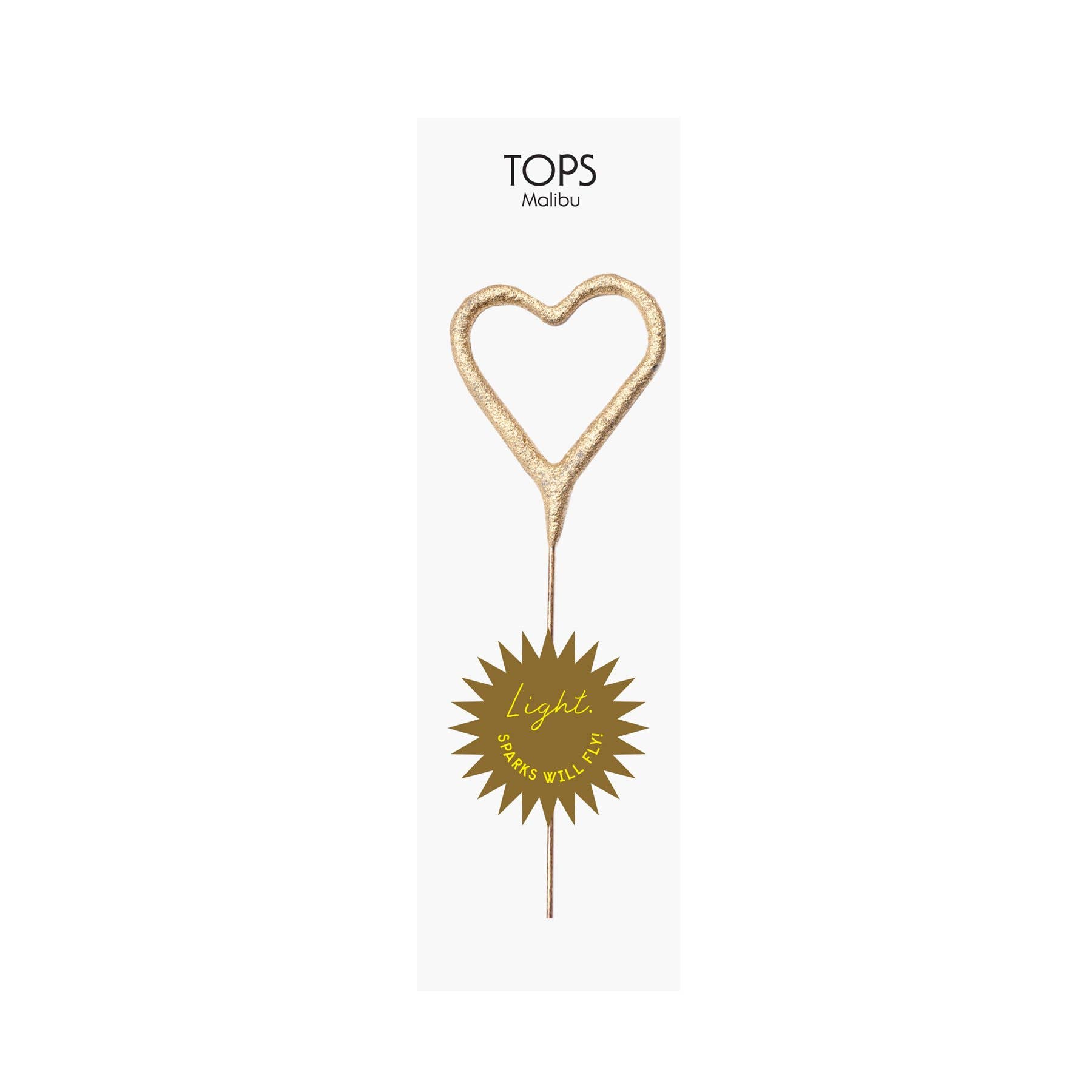 TOPS Malibu – wholesale Sparkler – Mini 4" Gold Heart Sparkler Wand Card - Celebrate