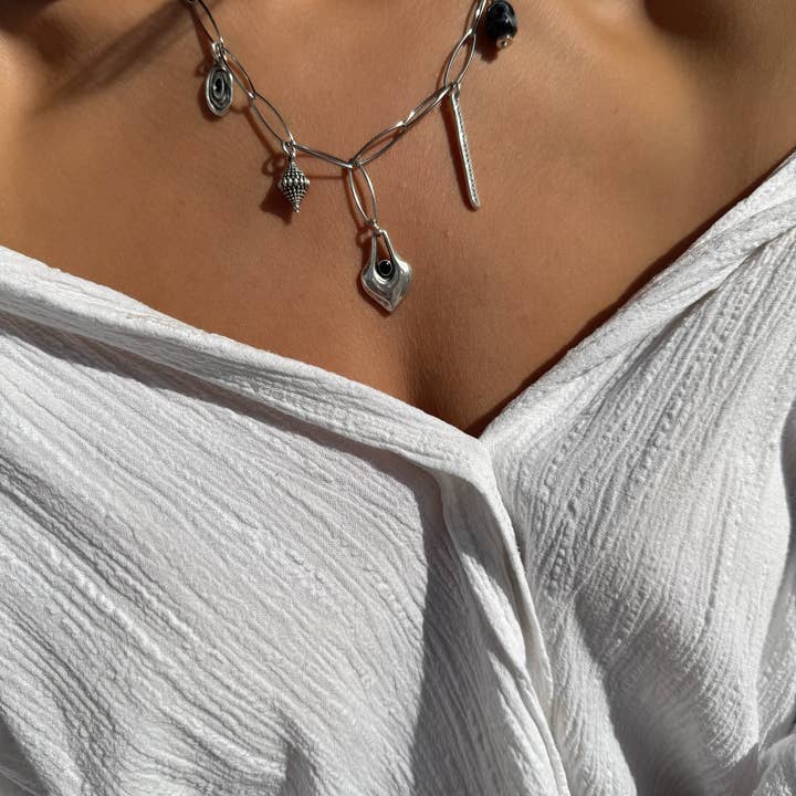 Christina Christi - Wholesale Pendant/Charm Necklace - Silver Stainless Steel Necklace with Charms – Handmade Moder4