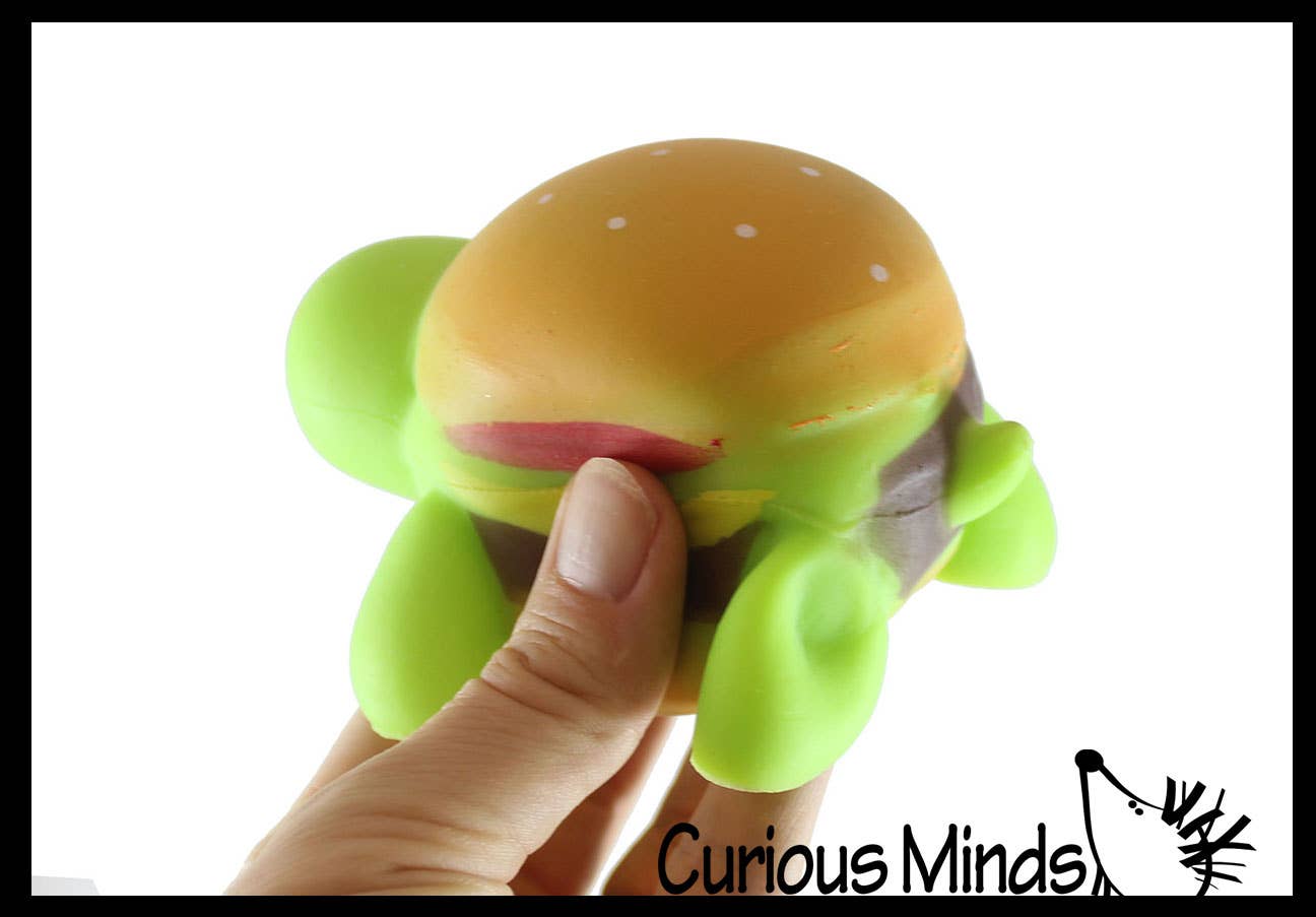 Curious Minds Toys - Vente Jouet mou – enfant et bébé - 1 garniture molle pour chien Turtle Burger Squishy Squeeze Stress Ball6