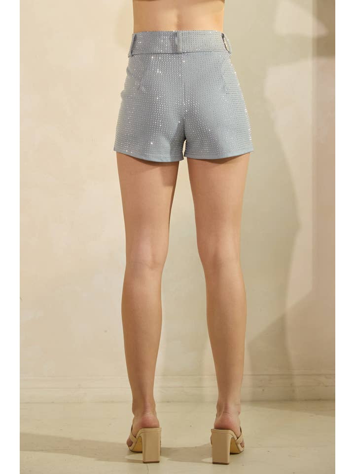 KIWI - Wholesale Shorts – Women’s - IP3342 Rhinestone-embellished High Waisted Shorts9