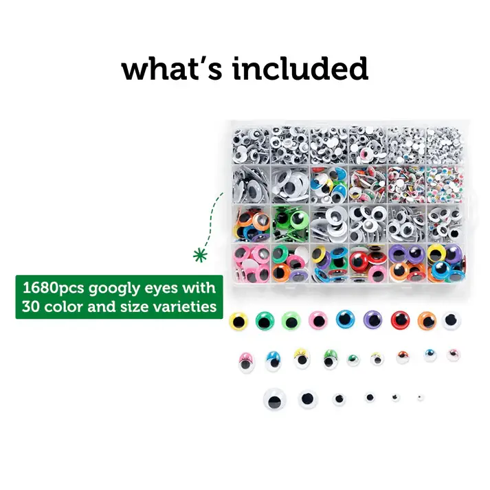 Incraftables - Wholesale DIY Craft Kit - Kids - Incraftables 1680 Colorful Googly Eyes Set1